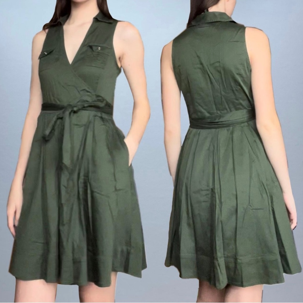 White House Black Market Olive Midi Dress